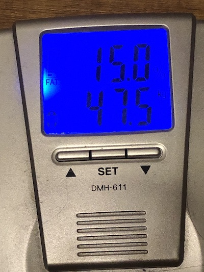 4日目の夜の体重