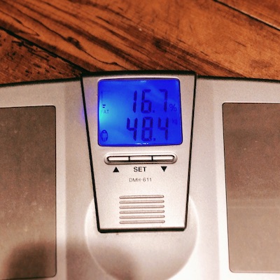 2日目の朝の体重