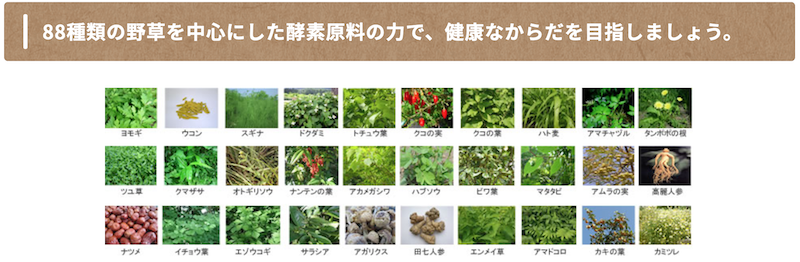 酵素88原材料